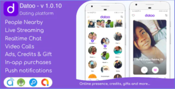 Datoo - (Android Only) - Dating platform with Live Steaming and Video calls + Admin Panel