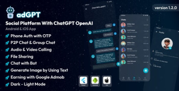 adGPT – Social Platform with ChatGPT Open AI Android and iOS App