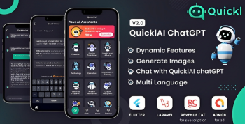 QUICKL – ChatGPT Flutter Full Application With ADMOB | Subscription Plan