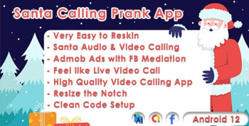 Santa Video Call Prank for Christmas Android App with Admob Ads & FB Mediation