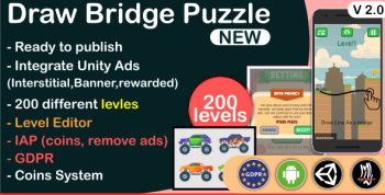 Draw Bridge Puzzle, Car Bridge - Complete Unity Game