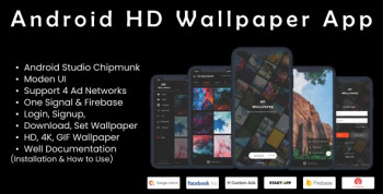 Android Wallpaper Mobile App- HD. 4K. 2K. Gif- AdMob, Facebook