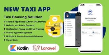 NewTaxi App – Online Taxi Booking App With Admin Panel & Driver/User Panel | Multi Payment Gateways 1.2