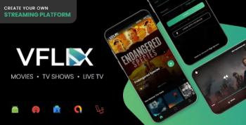 VFLIX – Movies, TV Shows, Live TV Streaming App with Admin Panel