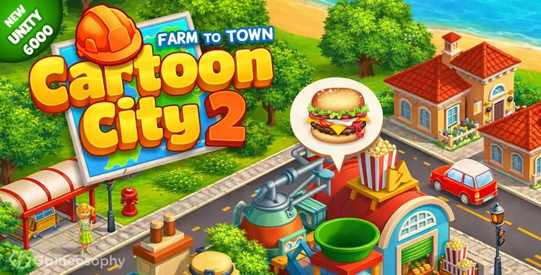 Cartoon Farm City 2 | Unity Game Source Code with AdMob
